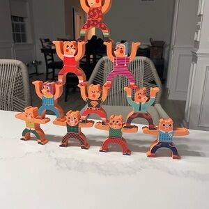 Colorful Wooden Animal Acrobatic Stacking Toy Set